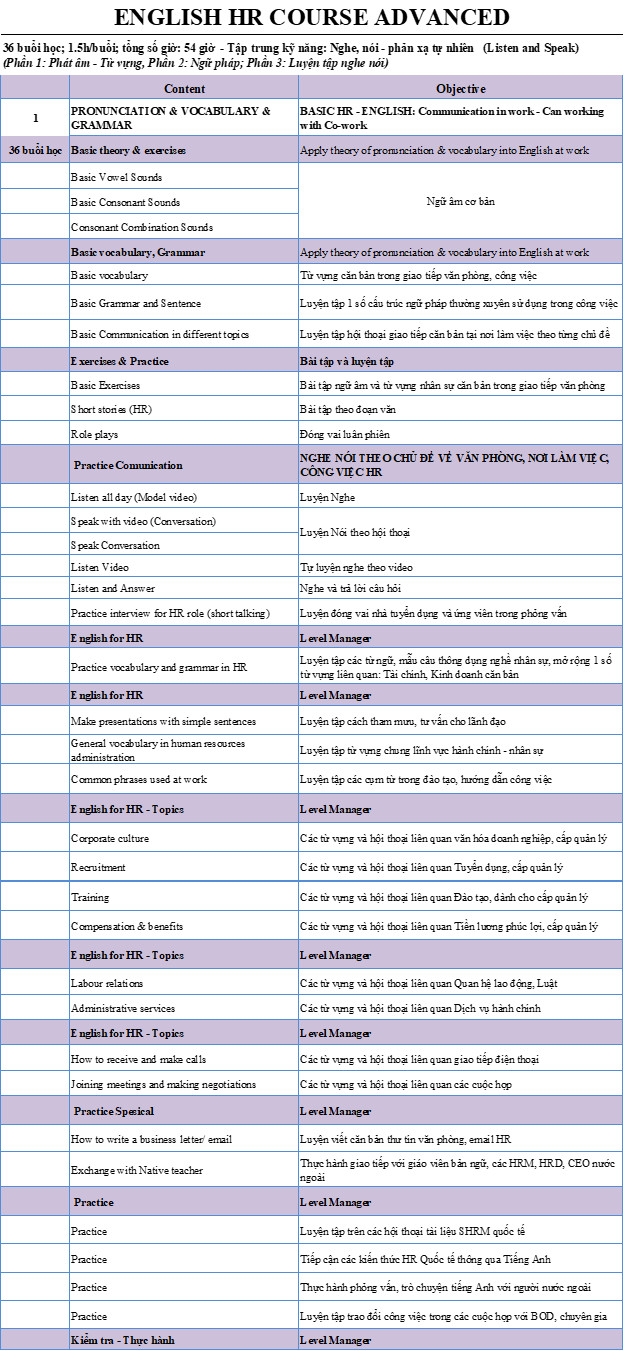SprinGO Advanced English for HR
