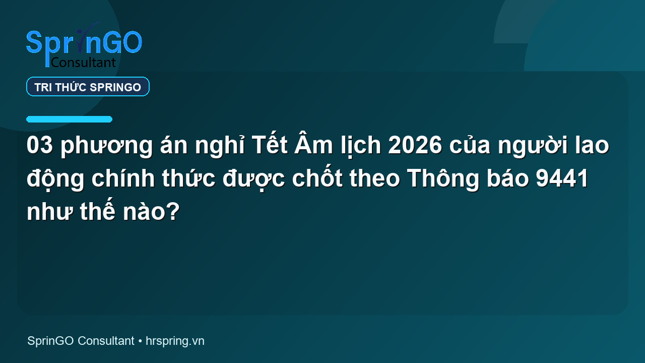 03 phương án nghỉ Tết Âm lịch 2026 của người lao động chính thức được chốt theo Thông báo 9441 như thế nào?