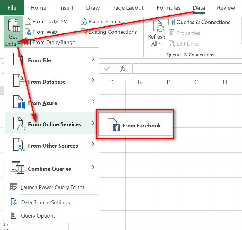 Lấy dữ liệu trên trang Facebook cá nhân vào Excel với Power Query