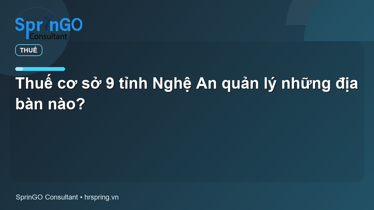 Thuế cơ sở 9 tỉnh Nghệ An quản lý những địa bàn nào?
