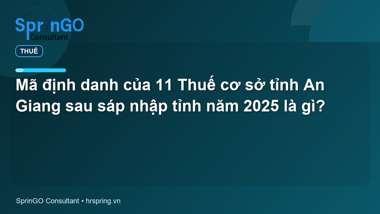 Mã định danh của 11 Thuế cơ sở tỉnh An Giang sau sáp nhập tỉnh năm 2025 là gì?