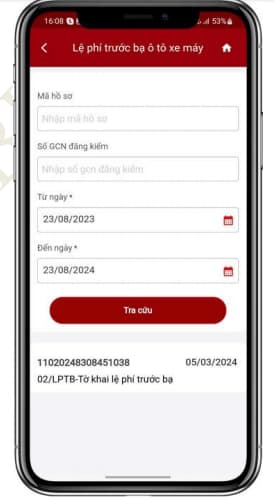 Danh sách hồ sơ lệ phí trước bạ