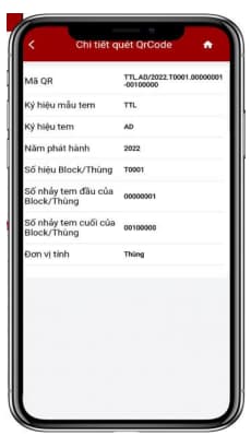Chi tiết mã QR sau khi quét trên Etax Mobile