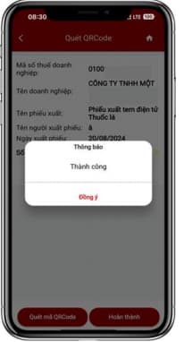 Hoàn thành gửi thông tin phiếu xuất trên Etax Mobile