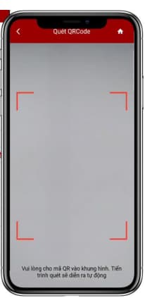 Giao diện camera quét mã QR trên Etax Mobile