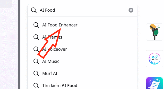 AI Food Enhancer trên Canva