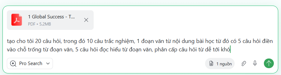 Câu lệnh tạo đề thi trên AI Hay