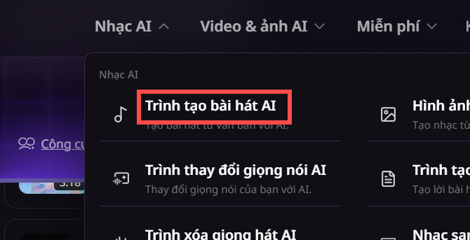 Tạo nhạc AI trên AI Music Maker