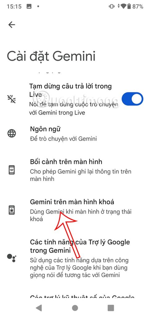 Gemini màn hình khóa