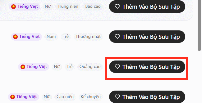 Thêm giọng nói vào bộ sưu tập trên AusyncLab