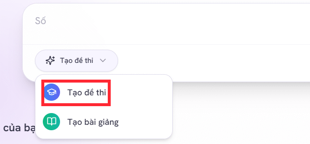 Chế độ tạo đề thi trên AutoExam.ai