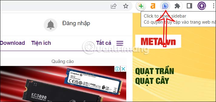 Biểu tượng tiện ích Bing Chat sidebar for Chrome