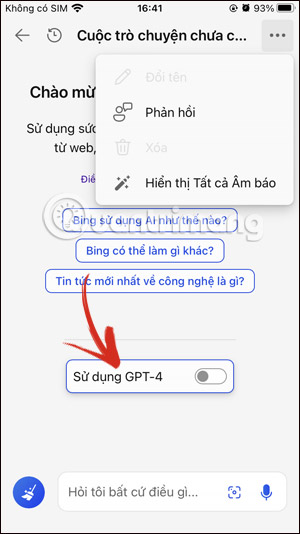 Sử dụng GPT-4 trong Bing Chat