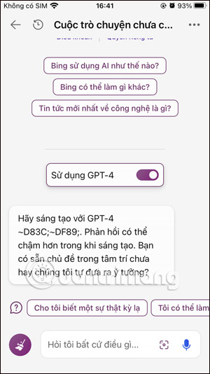 Kích hoạt GPT-4 trong Bing Chat
