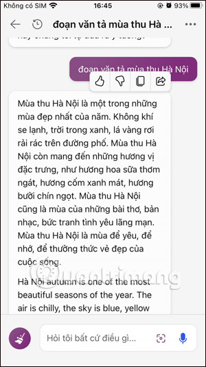 Trò chuyện trên Bing Chat