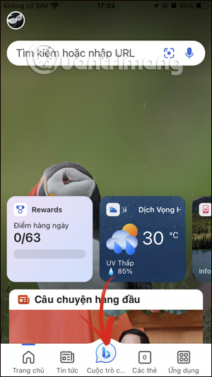 Truy cập Bing Chat