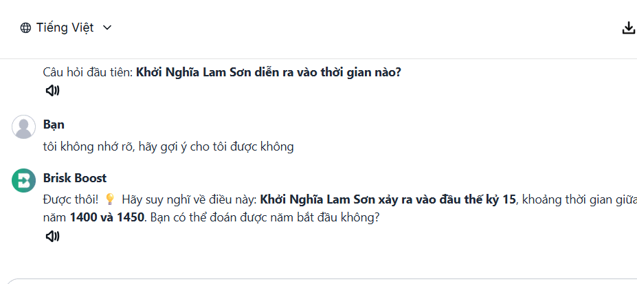 Kiểm tra nhanh trên Brisk