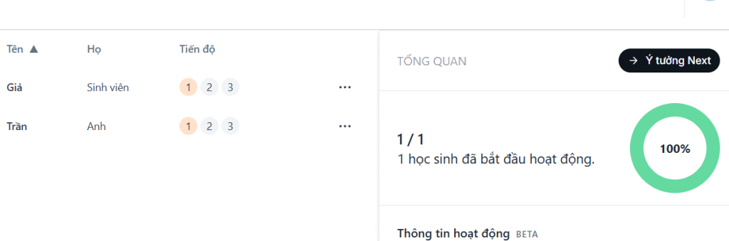 Học sinh tham gia lớp học trên Brisk