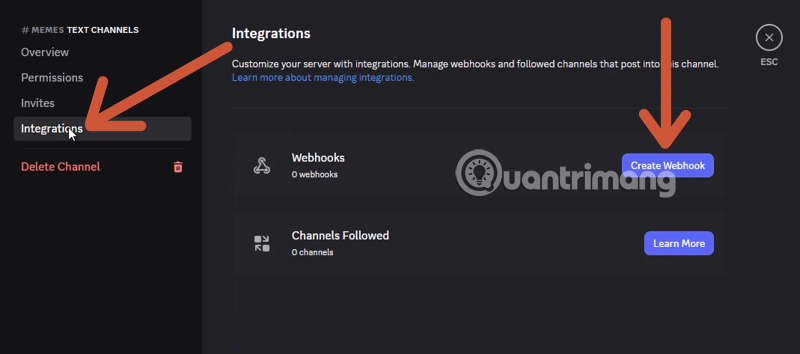 cách sử dụng webhook discord