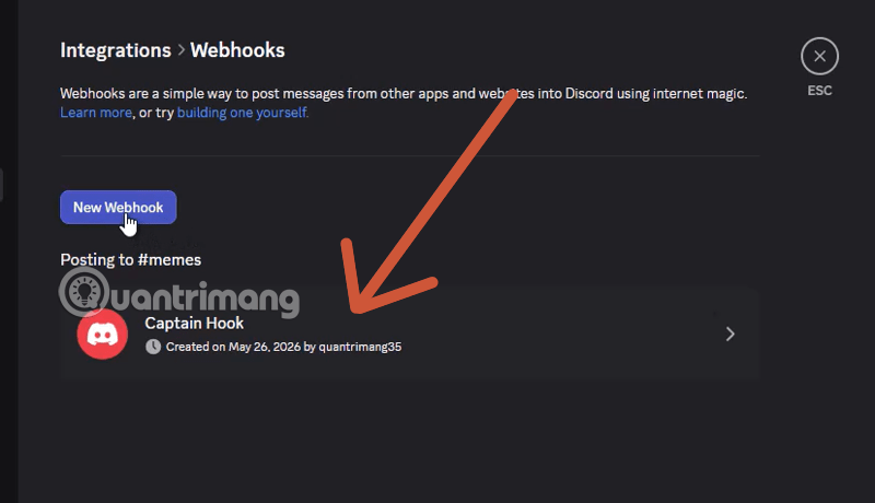 cách sử dụng webhook discord