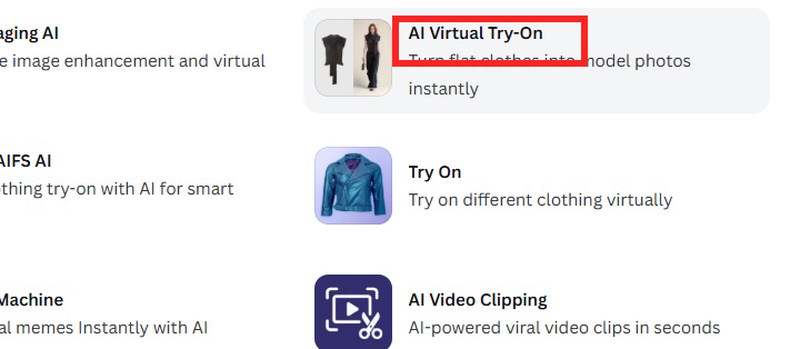 Dùng ứng dụng AI Virtual Try-On trên Canva 