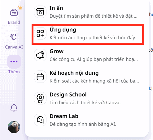 Ứng dụng trên Canva