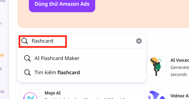 Ứng dụng flashcard Canva
