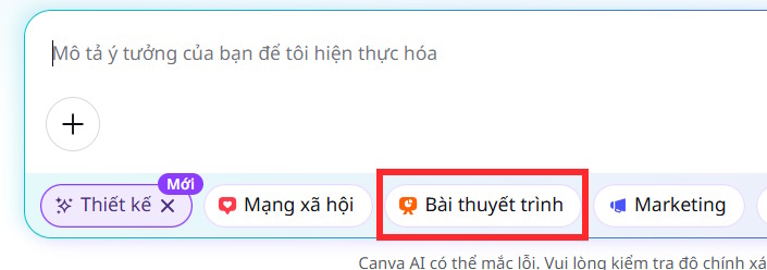 Chọn Canva AI