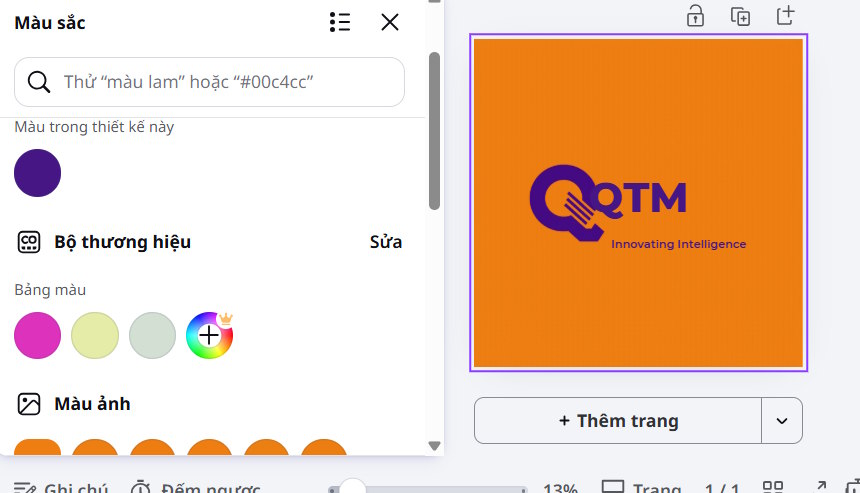 Chỉnh sửa logo tạo trên Canva AI 