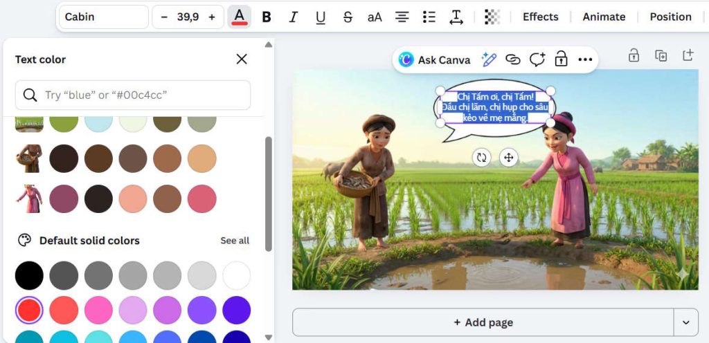 Chỉnh sửa đối tượng tượng trong ảnh trên Canva