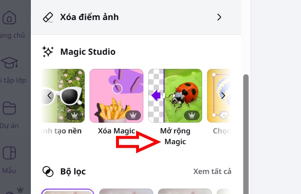 Mở rộng Magic trên Canva 