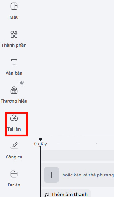 Tải video lên Canva