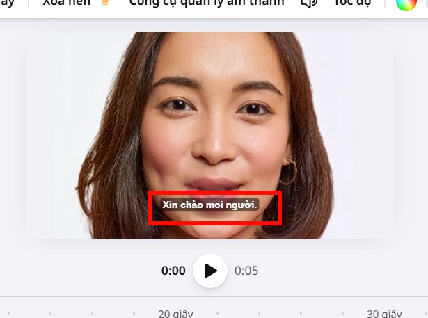 Phụ đề video bằng Canva