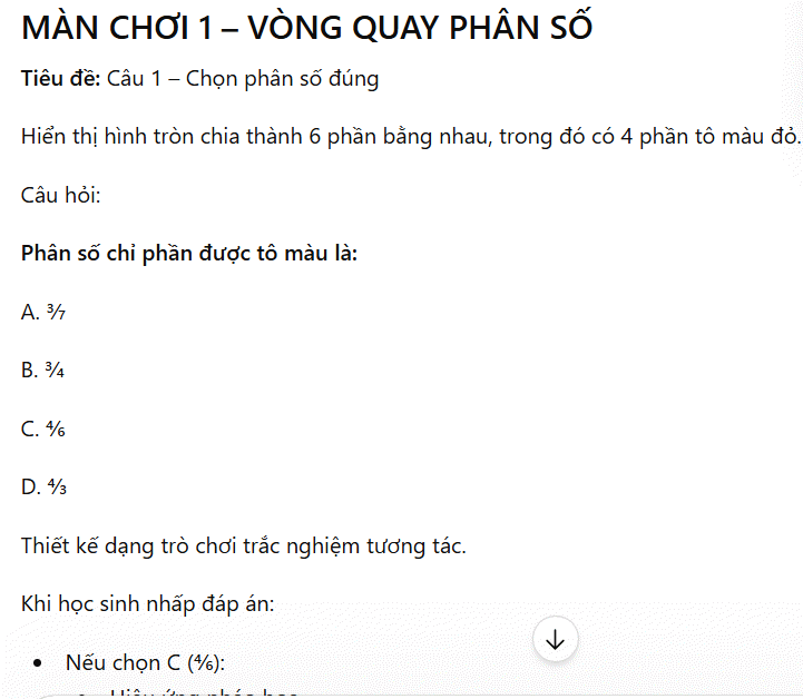Mô tả trò chơi theo ảnh trên ChatGPT
