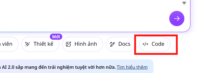 Code trên Canva AI