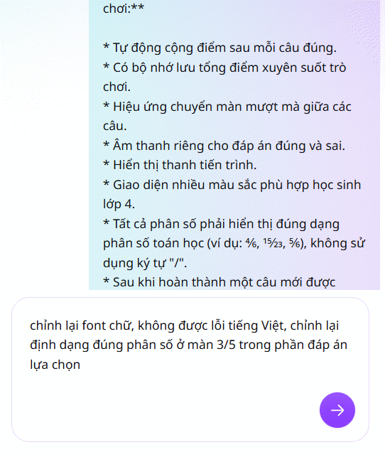 Chỉnh sửa lại trò chơi tương tác tạo trên Canva AI