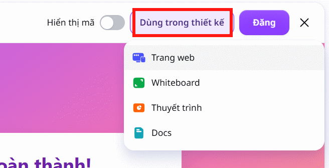 Xuất trò chơi tương tác trên Canva AI