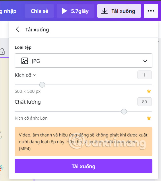 Tải logo trên Canva