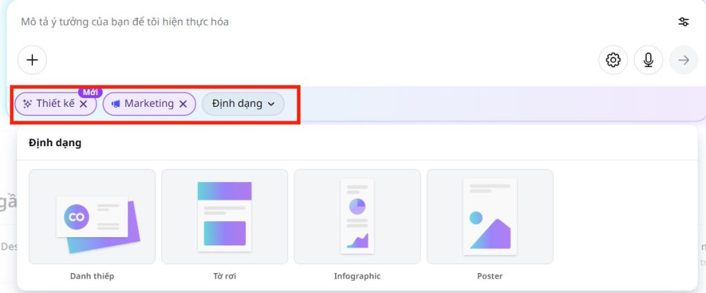 Chọn thiết kế poster trên Canva AI