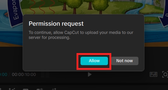 Tải video lên AI remove trong CapCut