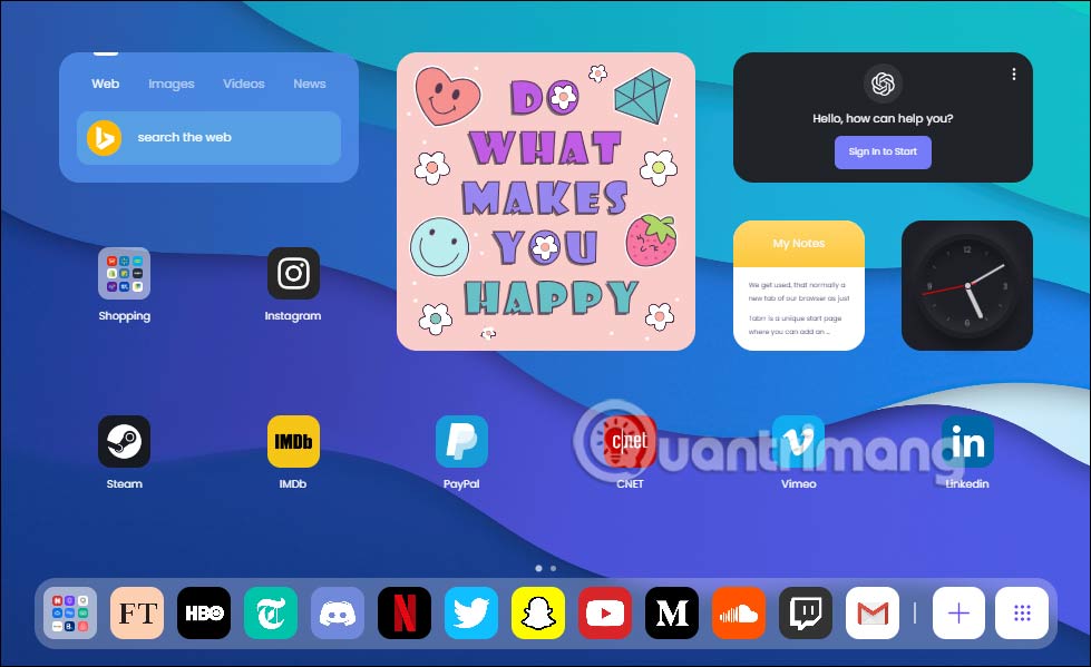 Đổi giao diện New Tab bằng ChatGPT Browser