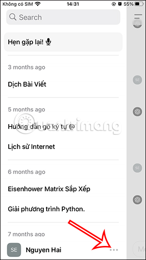 Tùy chọn tài khoản ChatGPT