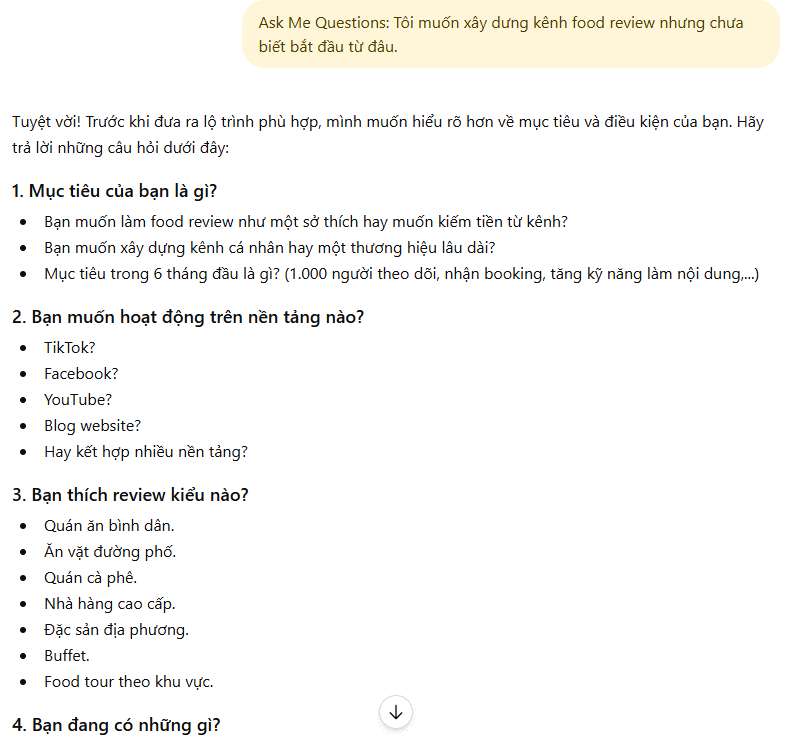 Ask Me Questions: [Mục tiêu hoặc dự án]