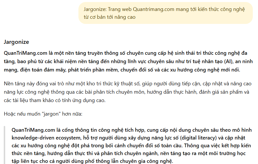Jargonize: [Nội dung đơn giản]