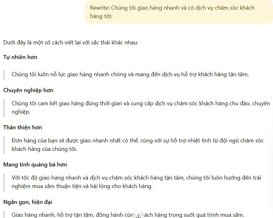 Rewrite: [Đoạn văn bất kỳ]