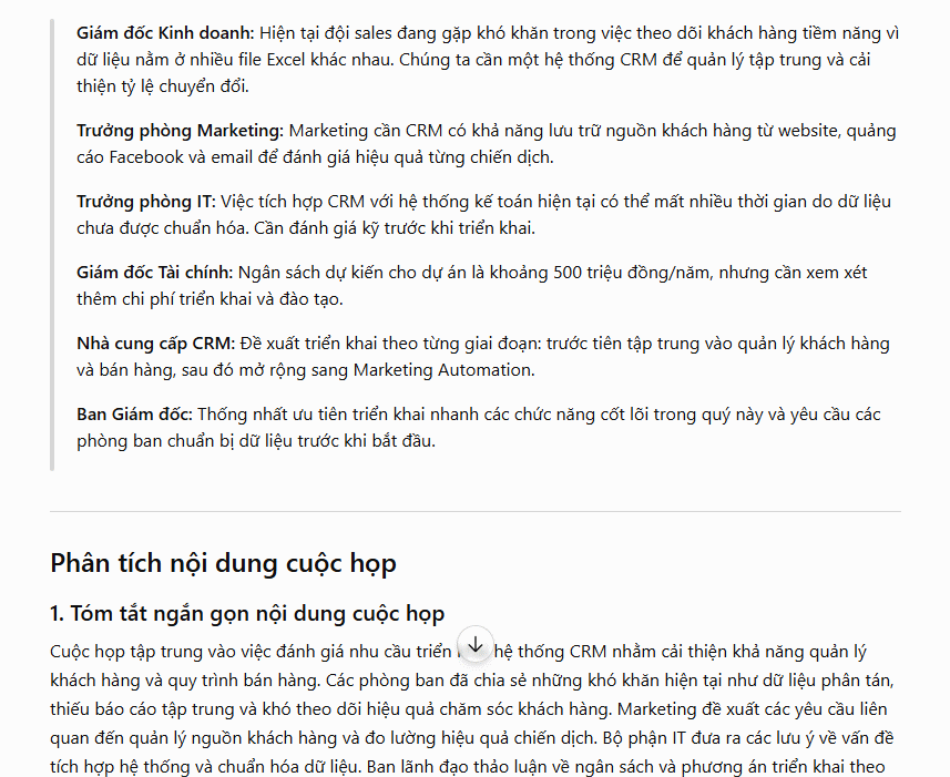 Đánh giá cuộc họp
