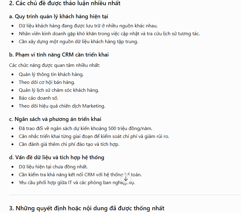 Phân tích cuộc họp 
