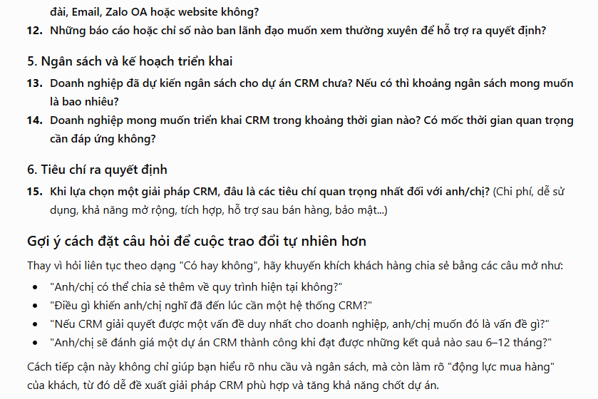Prompt tạo câu hỏi về cuộc họp 