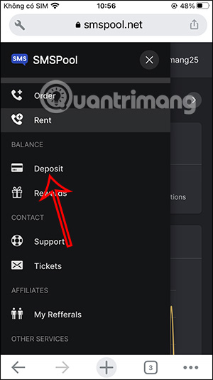 Tạo tài khoản thanh toán SMS Pool