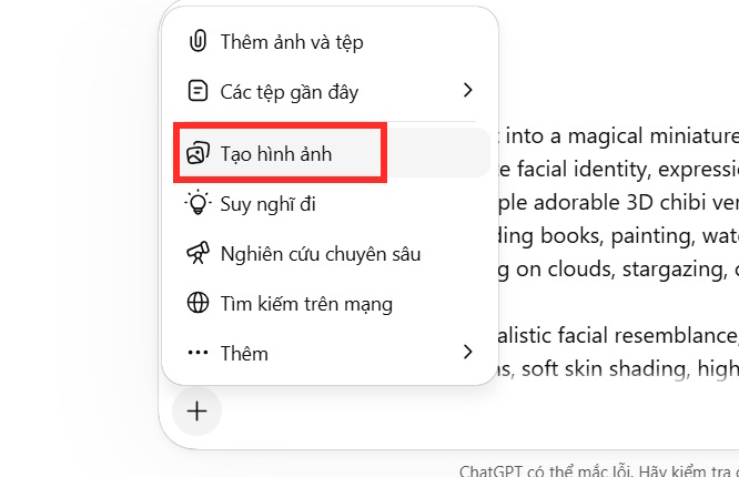 Tạo hình ảnh trên ChatGPT